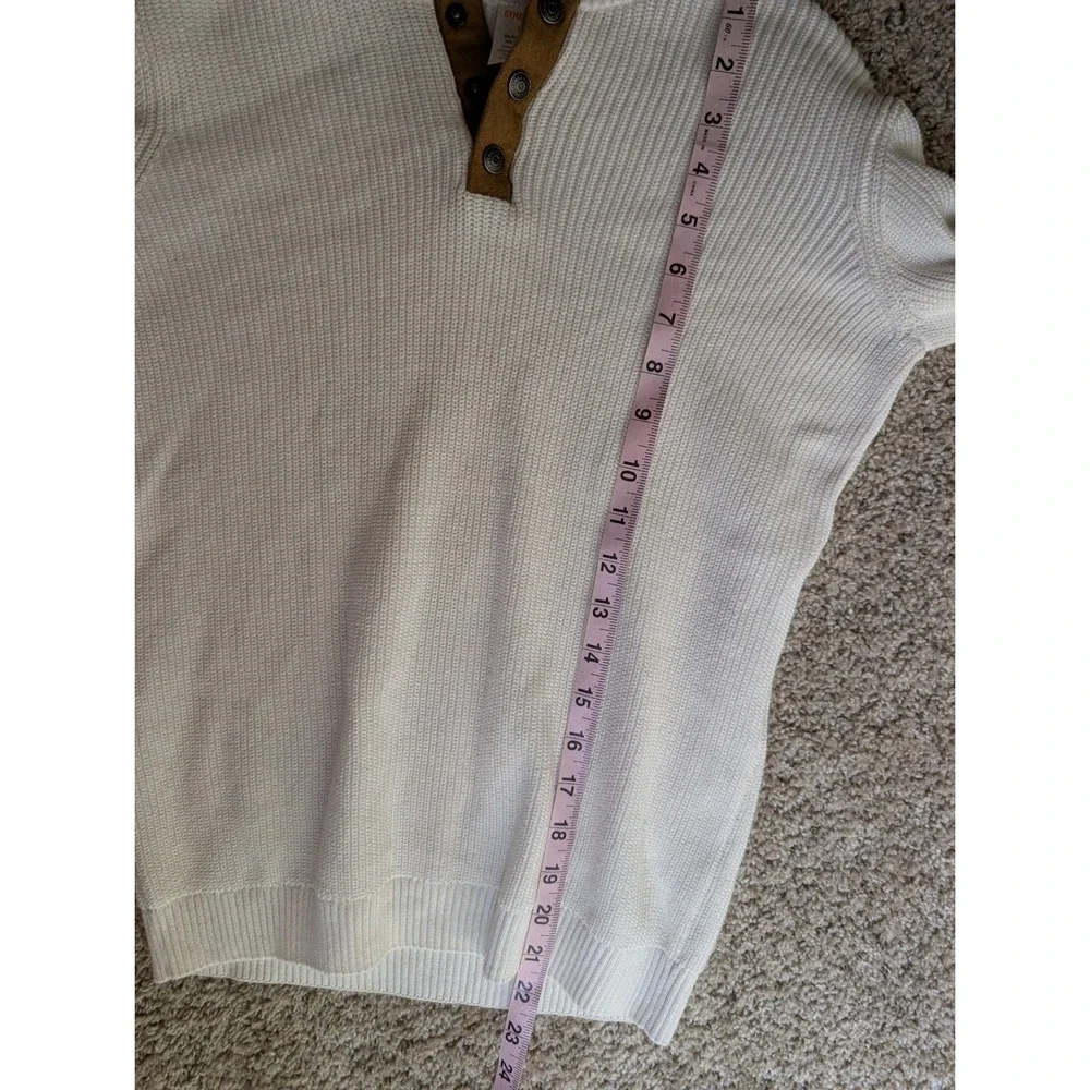 Gymboree Boys Size 12 Ivory Cotton Sweater Suede Elbow Patches Preppy